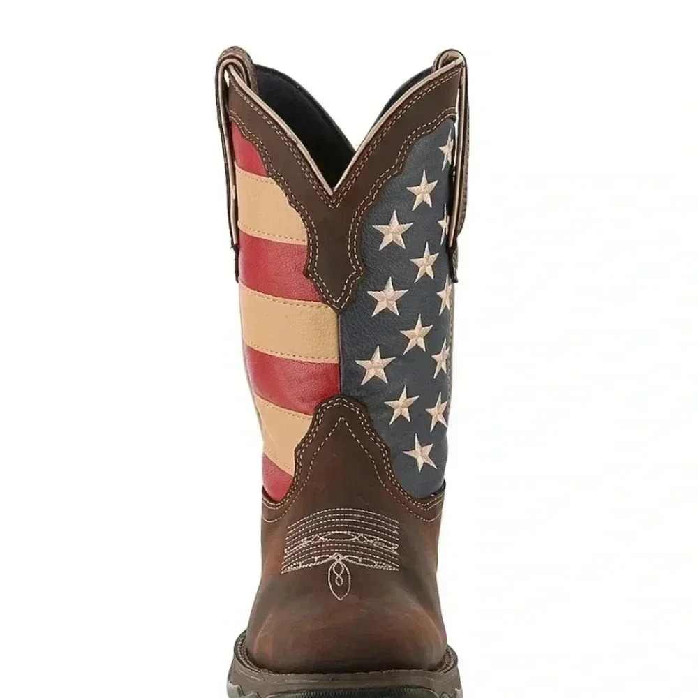 Ladies sz 8M Durango patriotic lady rebel red white blue flag boots - Picture 6 of 9